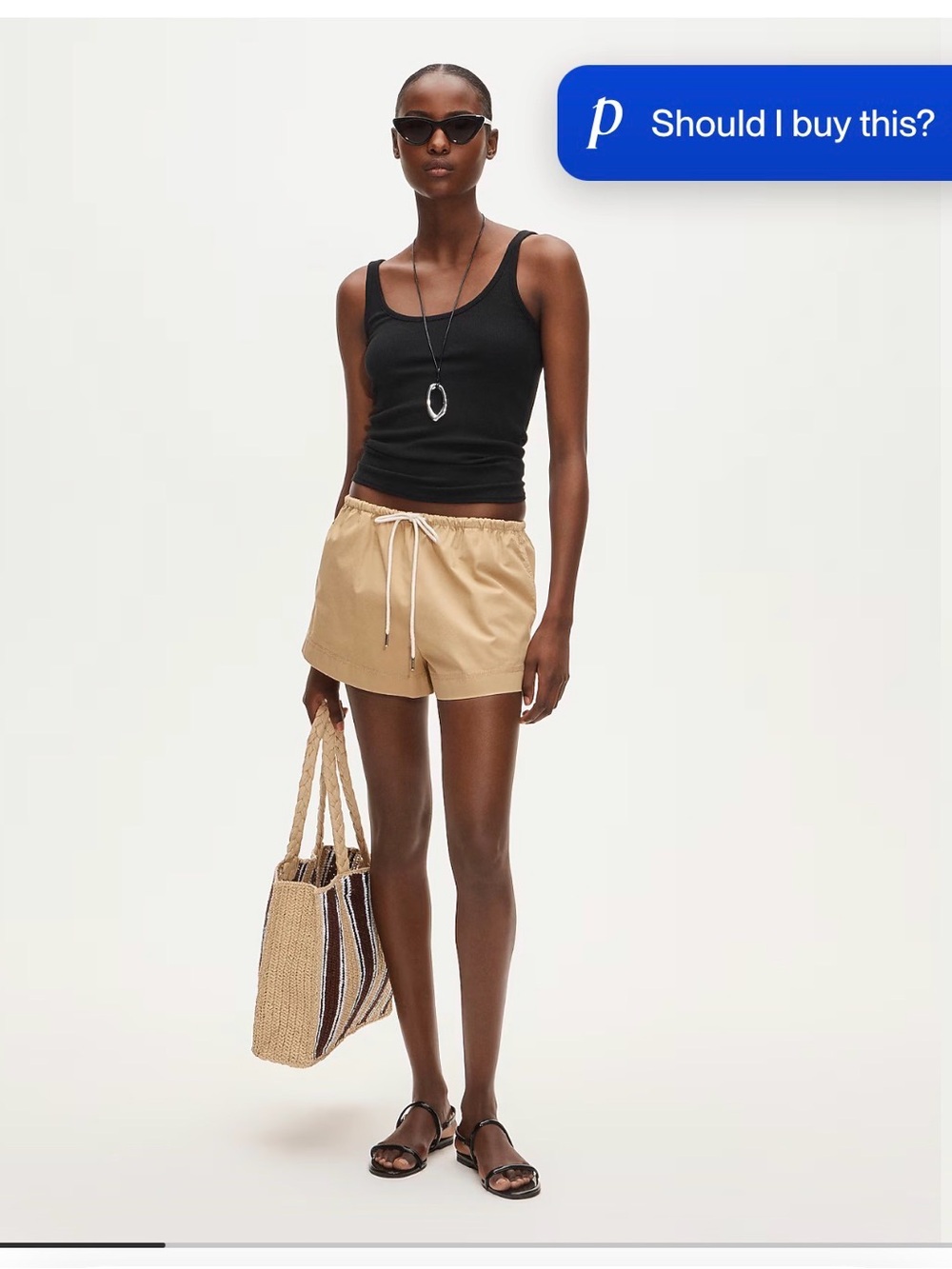 Cruise drawstring short in cotton poplin - Picture 4 of 6